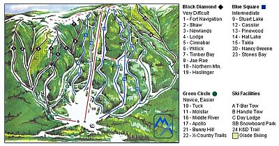 Горнолыжный курорт Murray Ridge: схема склонов