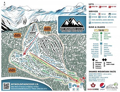Ski resort Shames Mountain: схема склонов