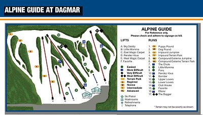Горнолыжный курорт Ski Dagmar: схема склонов