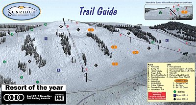Ski resort Sunridge: схема склонов