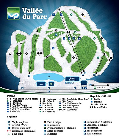 Горнолыжный курорт Vallee du Parc: схема склонов