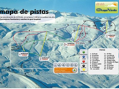 Ski resort Chapa Verde: схема склонов