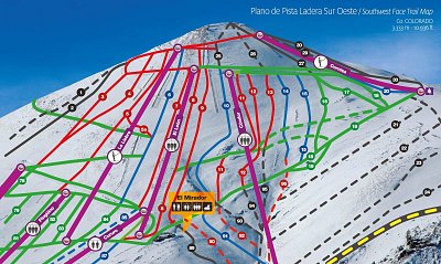 Ski resort El Colorado/Farellones: схема склонов