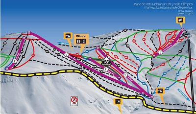 Ski resort El Colorado/Farellones: схема склонов