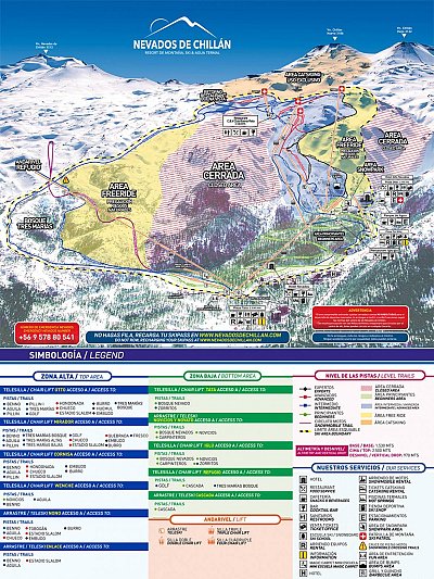 Ski resort Nevados de Chillán: схема склонов