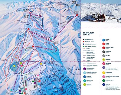 Ski resort Valle Nevado: схема склонов