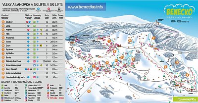 Ski resort Benecko: схема склонов
