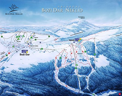Горнолыжный курорт Bozi Dar-Neklid: схема склонов