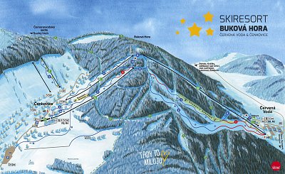 Ski resort Buková hora – Čenkovice/Červená Voda: схема склонов