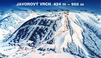 Горнолыжный курорт Javorovy Vrch: схема склонов