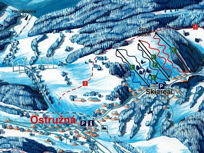 Ski resort Jonas Park – Ostružná: схема склонов