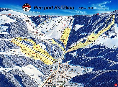 Горнолыжный курорт Пец-под-Снежкой: схема склонов