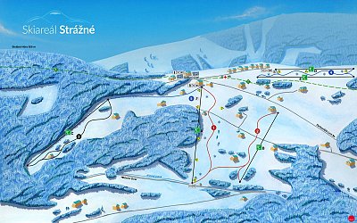 Ski resort Strážné: схема склонов