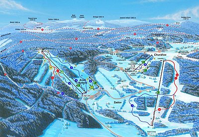 Ski resort Zadov – Kobyla: схема склонов