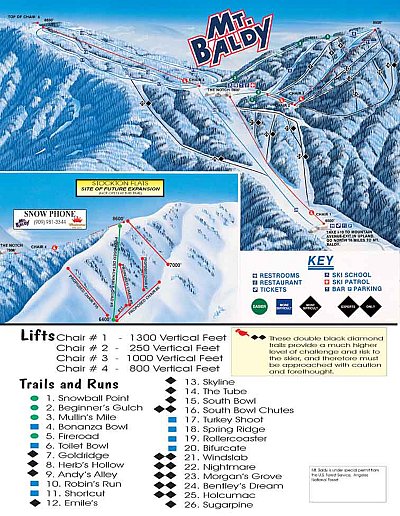 Mt. Baldy: схема склонов