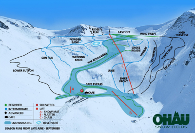 Ohau SnowFields: схема склонов