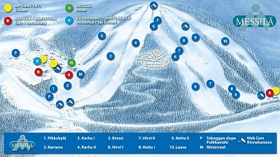 Ski resort Messilä: схема склонов