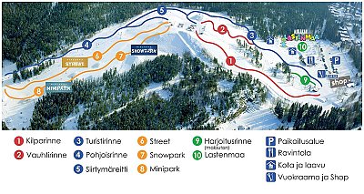 Ski resort Mielakka: схема склонов