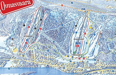 Ski resort Ounasvaara – Rovaniemi: схема склонов