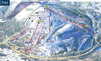 Ski resort Pyhä: схема склонов