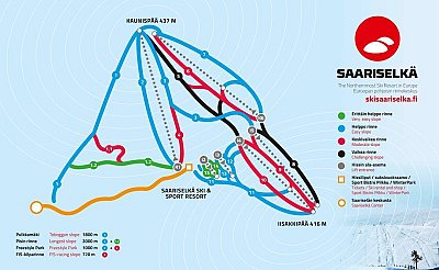 Горнолыжный курорт Саариселькя: схема склонов