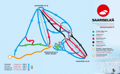 Горнолыжный курорт Саариселькя: схема склонов