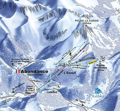 Ski resort L'Essert – Abondance: схема склонов