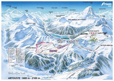 Ski resort Artouste: схема склонов