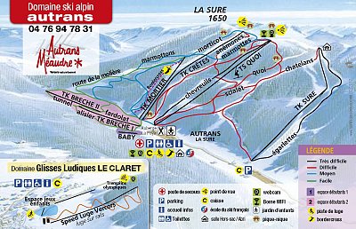 Ski resort Autrans – La Sure: схема склонов