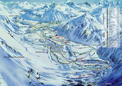Ski resort Bessans: схема склонов