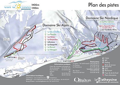 Ski resort Col d'Ornon: схема склонов