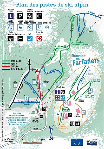 Ski resort La Croix de Bauzon: схема склонов