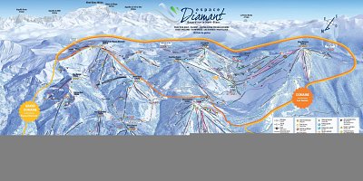 Ski resort Espace Diamant – Les Saisies/Notre-Dame-de-Bellecombe/Praz sur Arly/Flumet/Crest-Voland: схема склонов