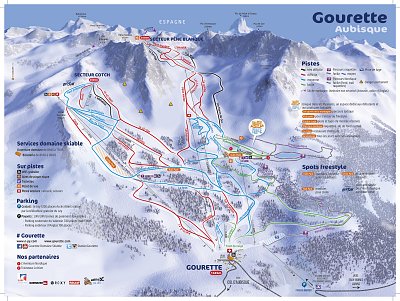 Горнолыжный курорт Gourette: схема склонов