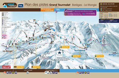 Ski resort Grand Tourmalet/Pic du Midi – La Mongie/Barèges: схема склонов