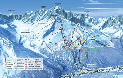 Горнолыжный курорт Grands Montets - Argentiere - Chamonix: схема склонов