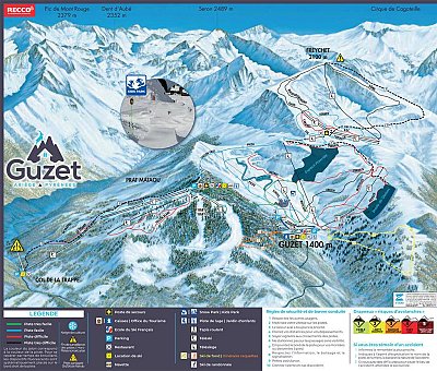 Ski resort Guzet: схема склонов