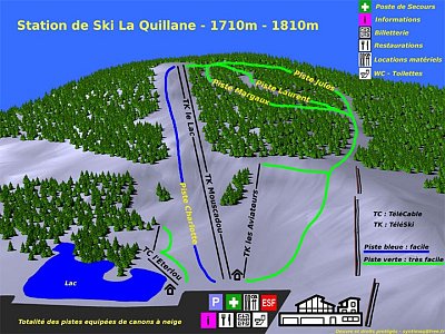 Горнолыжный курорт La Quillane: схема склонов