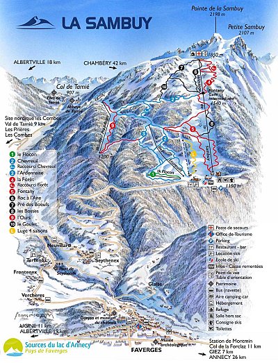 Ski resort La Sambuy – Seythenex: схема склонов