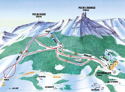 Ski resort Laye: схема склонов