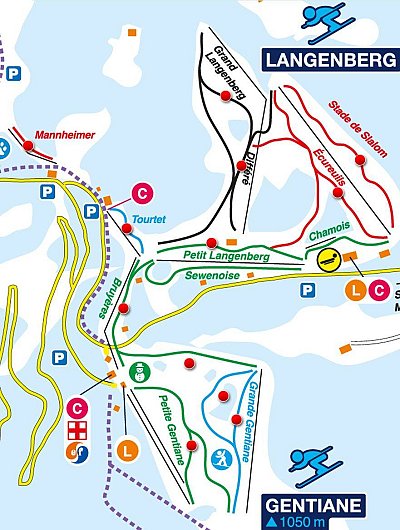 Ski resort Ballon d'Alsace: схема склонов