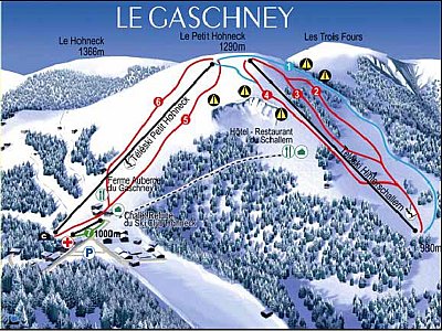 Горнолыжный курорт Le Gaschney: схема склонов