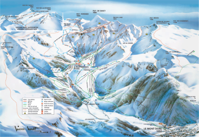 Горнолыжный курорт Le Mont-Dore: схема склонов