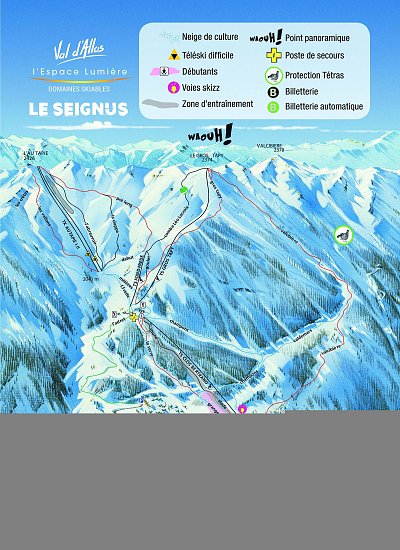 Ski resort Le Seignus: схема склонов