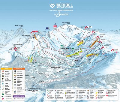 Ski resort Les 3 Vallées – Val Thorens/Les Menuires/Méribel/Courchevel: схема склонов