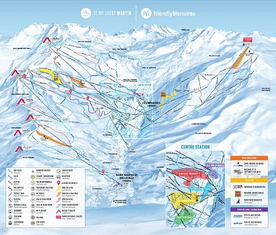 Ski resort Les 3 Vallées – Val Thorens/Les Menuires/Méribel/Courchevel: схема склонов