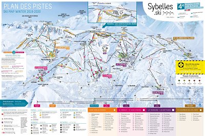 Ski resort Les Sybelles – Le Corbier/La Toussuire/Les Bottières/St Sorlin/St Jean d’Arves: схема склонов