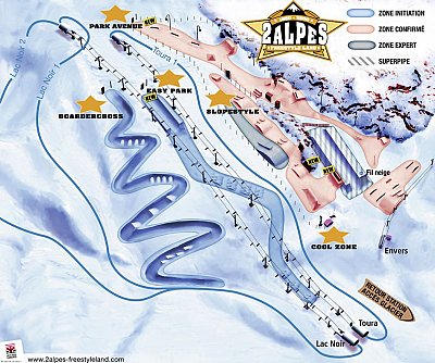 Горнолыжный курорт Ле Дез Альп: схема склонов