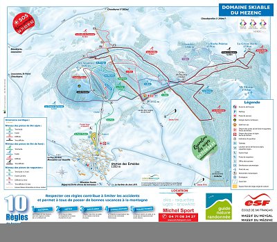 Ski resort Mézenc – Les Estables: схема склонов