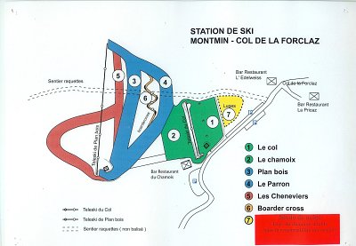 Горнолыжный курорт Montmin: схема склонов
